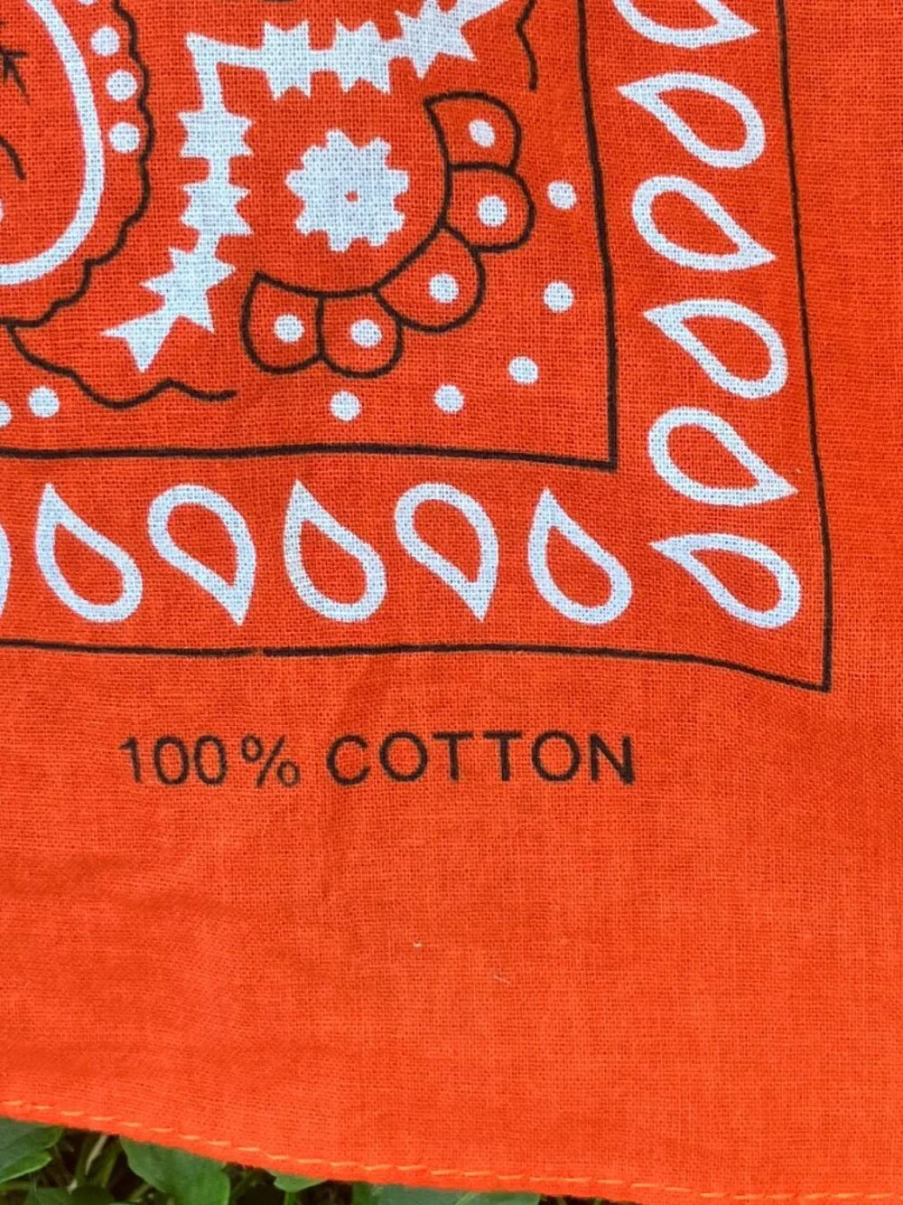 🧡 Pair of Orange Paisley Bandanas 27x27 Large